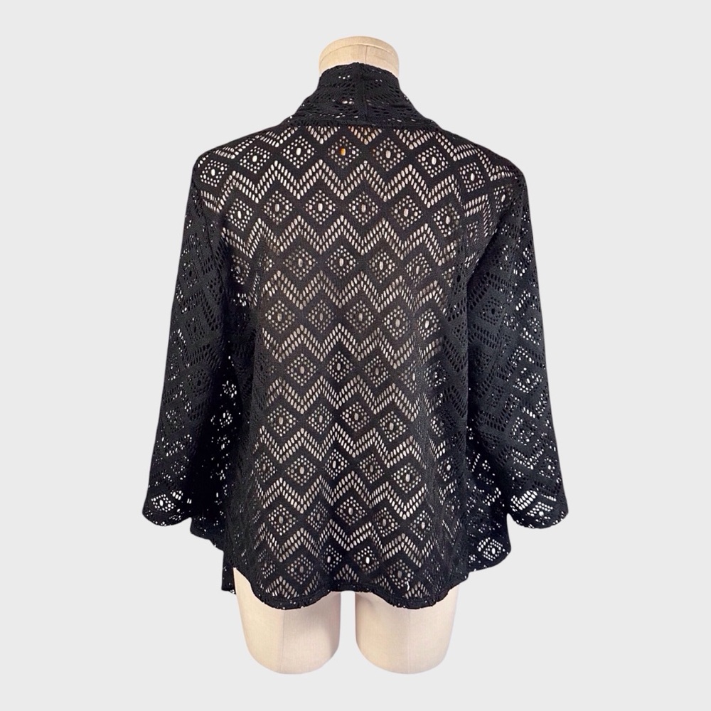 Ruby Rd Open Lace Draped‎ Front Cardigan - Picture 3 of 5